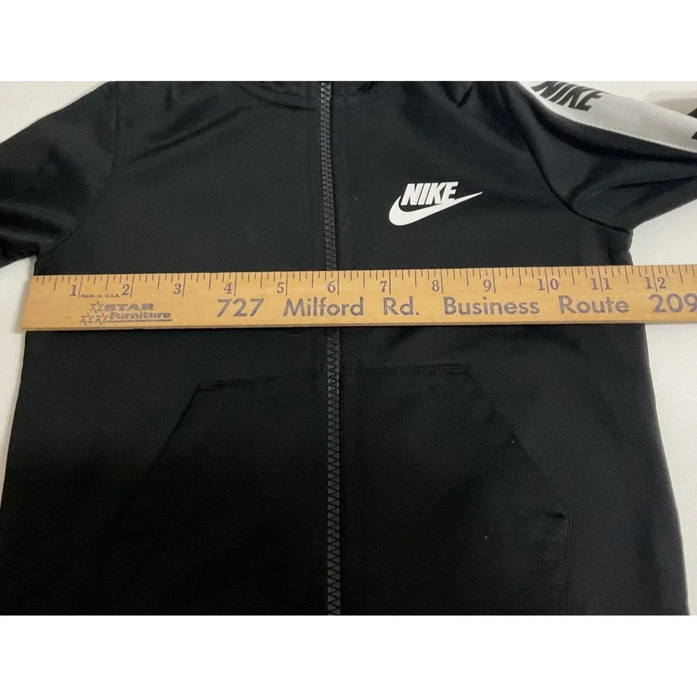 Nike Track Jacket‎ Toddler Boys 2T Black Logo Taping Full Zip Sportswear